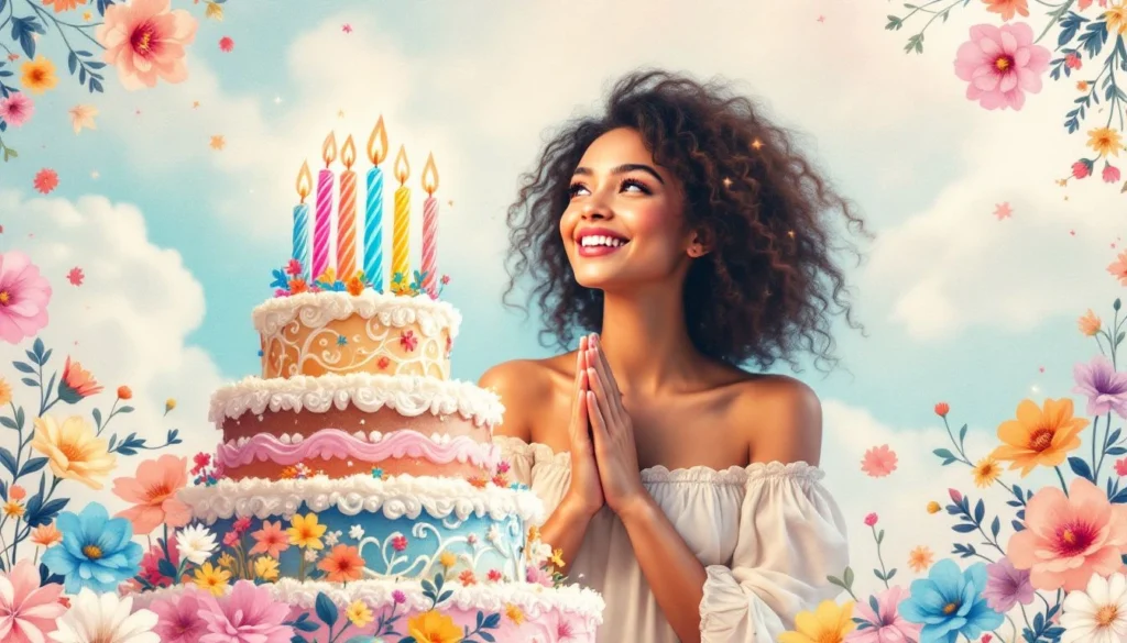 An inspiring birthday scene with candles and a heartfelt happy birthday wishes for daughter