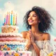 An inspiring birthday scene with candles and a heartfelt message for your daughter