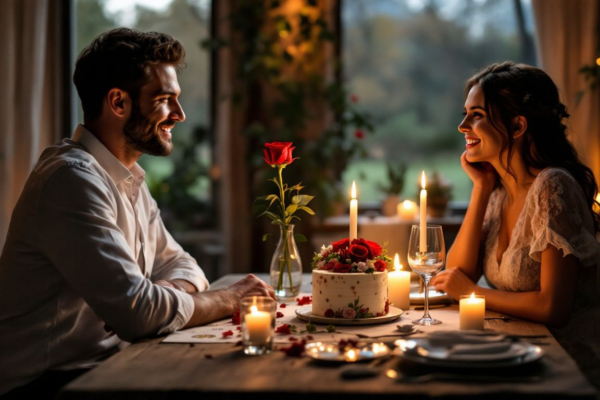 A romantic birthday celebration for a husband with heartfelt wishes.