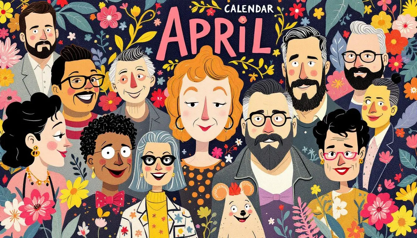 A creative representation of directors and producers with April birthdays.